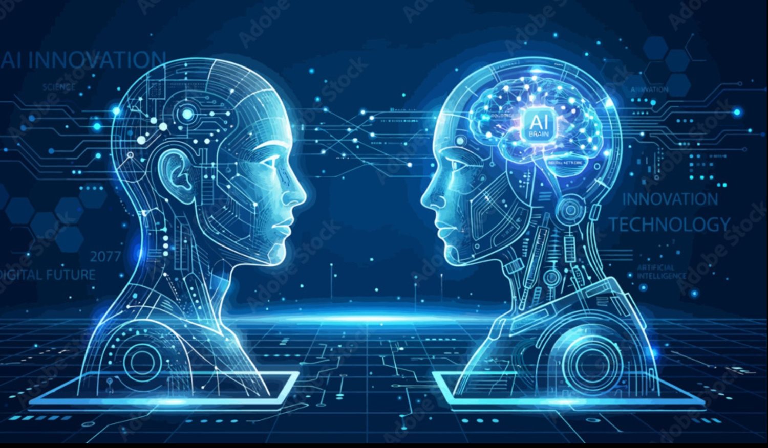 Artificial intelligence and machine learning concept